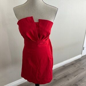 Elegant Red Strapless Dress